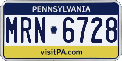 PA license plate MRN6728