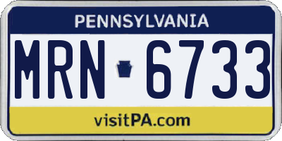 PA license plate MRN6733