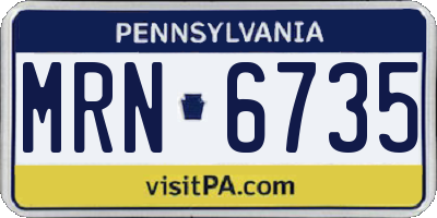 PA license plate MRN6735