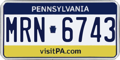PA license plate MRN6743
