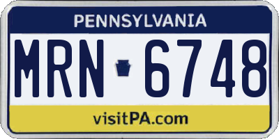 PA license plate MRN6748