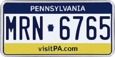 PA license plate MRN6765
