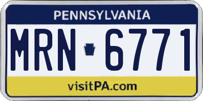 PA license plate MRN6771