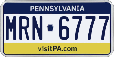 PA license plate MRN6777