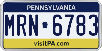 PA license plate MRN6783