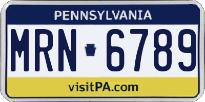 PA license plate MRN6789