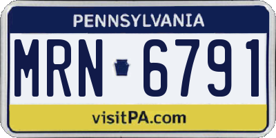 PA license plate MRN6791