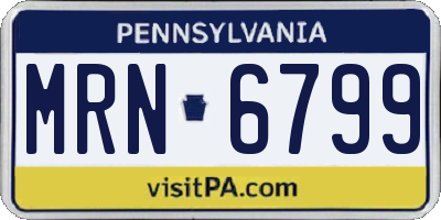 PA license plate MRN6799