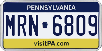 PA license plate MRN6809