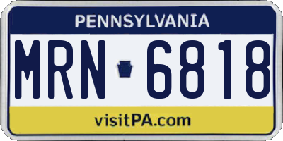 PA license plate MRN6818