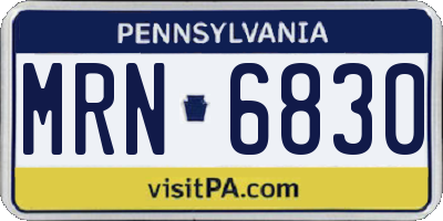 PA license plate MRN6830