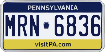 PA license plate MRN6836