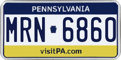 PA license plate MRN6860