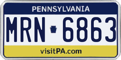 PA license plate MRN6863