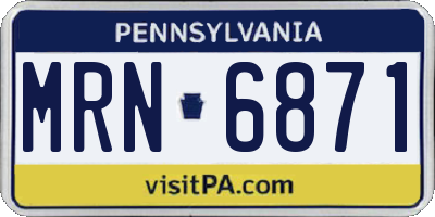 PA license plate MRN6871