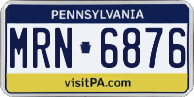 PA license plate MRN6876
