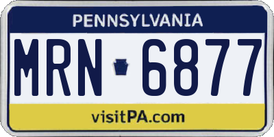 PA license plate MRN6877