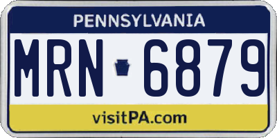 PA license plate MRN6879