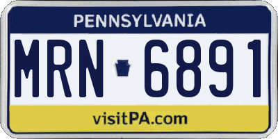 PA license plate MRN6891