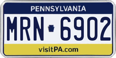 PA license plate MRN6902