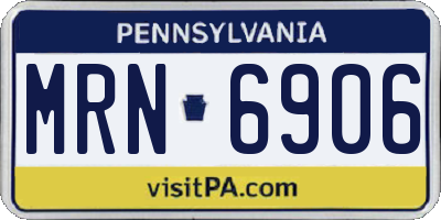 PA license plate MRN6906
