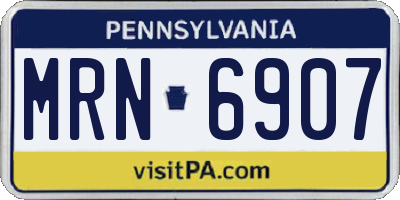 PA license plate MRN6907