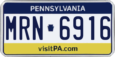 PA license plate MRN6916