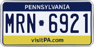 PA license plate MRN6921