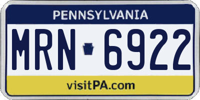 PA license plate MRN6922