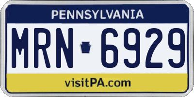 PA license plate MRN6929