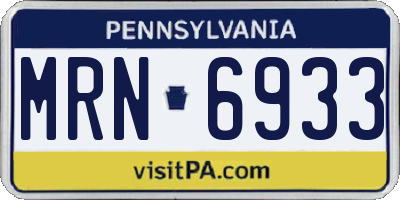 PA license plate MRN6933