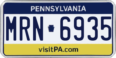 PA license plate MRN6935