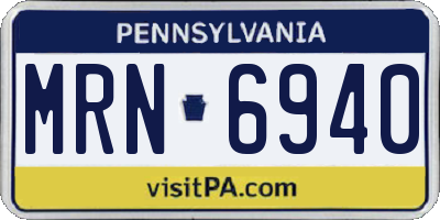 PA license plate MRN6940