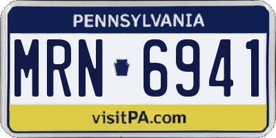PA license plate MRN6941