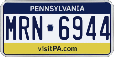 PA license plate MRN6944