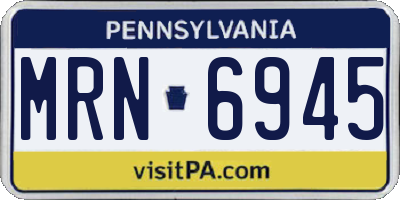PA license plate MRN6945