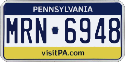 PA license plate MRN6948