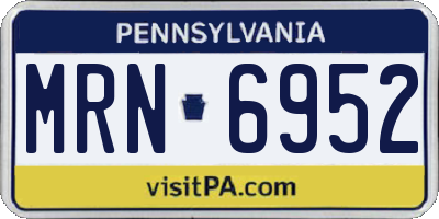 PA license plate MRN6952