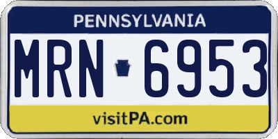 PA license plate MRN6953
