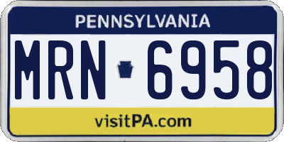PA license plate MRN6958