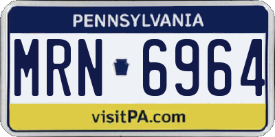 PA license plate MRN6964