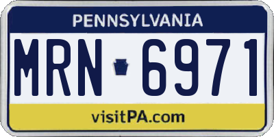 PA license plate MRN6971