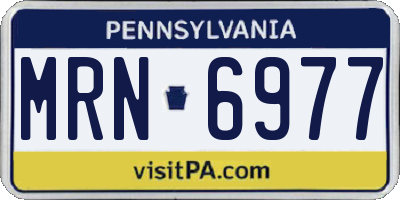 PA license plate MRN6977