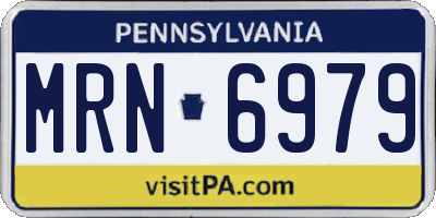 PA license plate MRN6979