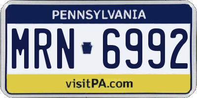 PA license plate MRN6992