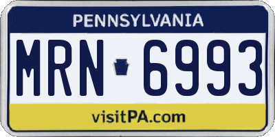 PA license plate MRN6993