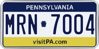 PA license plate MRN7004
