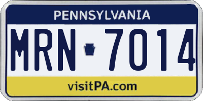 PA license plate MRN7014