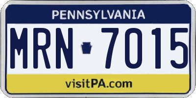PA license plate MRN7015