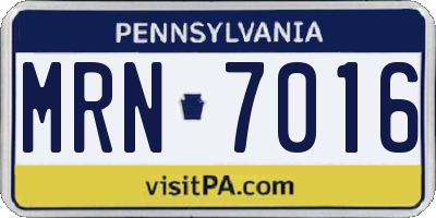 PA license plate MRN7016
